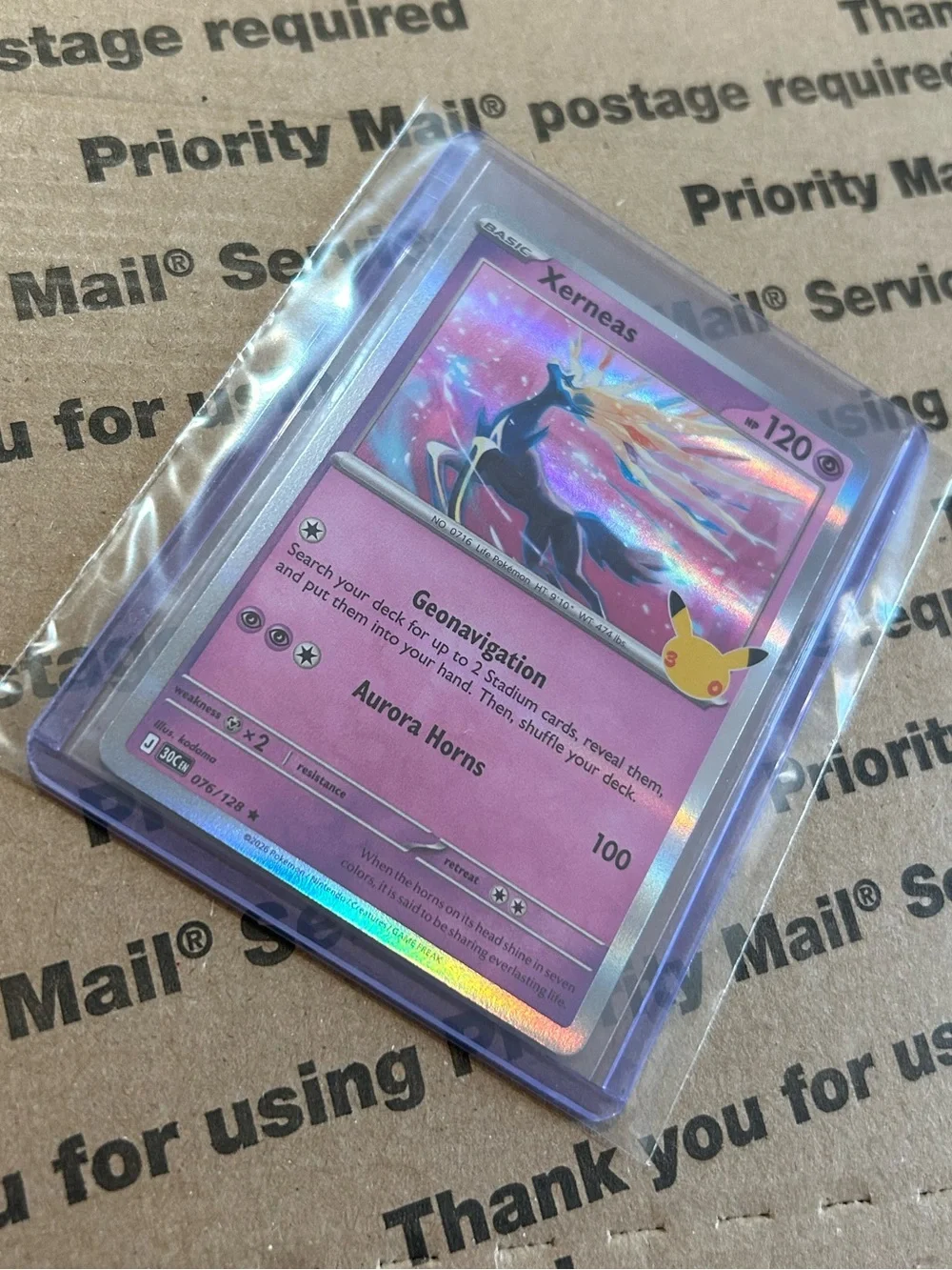 Holo Xerneas 30th Celebration Pokemon TCG Card No. 076/128 ⭐️